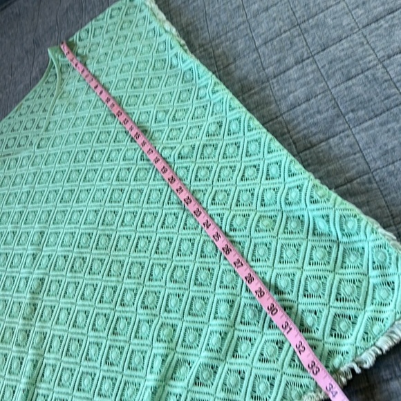 Fringed Crochet Swim Beach Cover Tunic Pastel Mint Green | XL - Picture 7 of 8